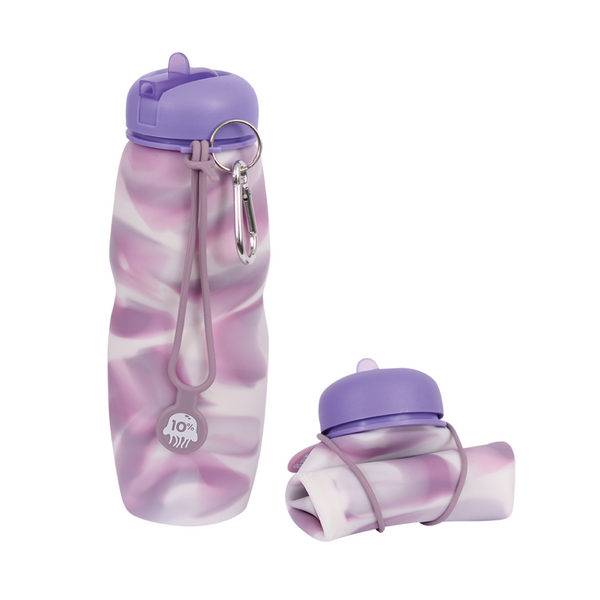 Rolla Bottle Lilac Swirl, Violet + Lilac Collapsible Water Bottle