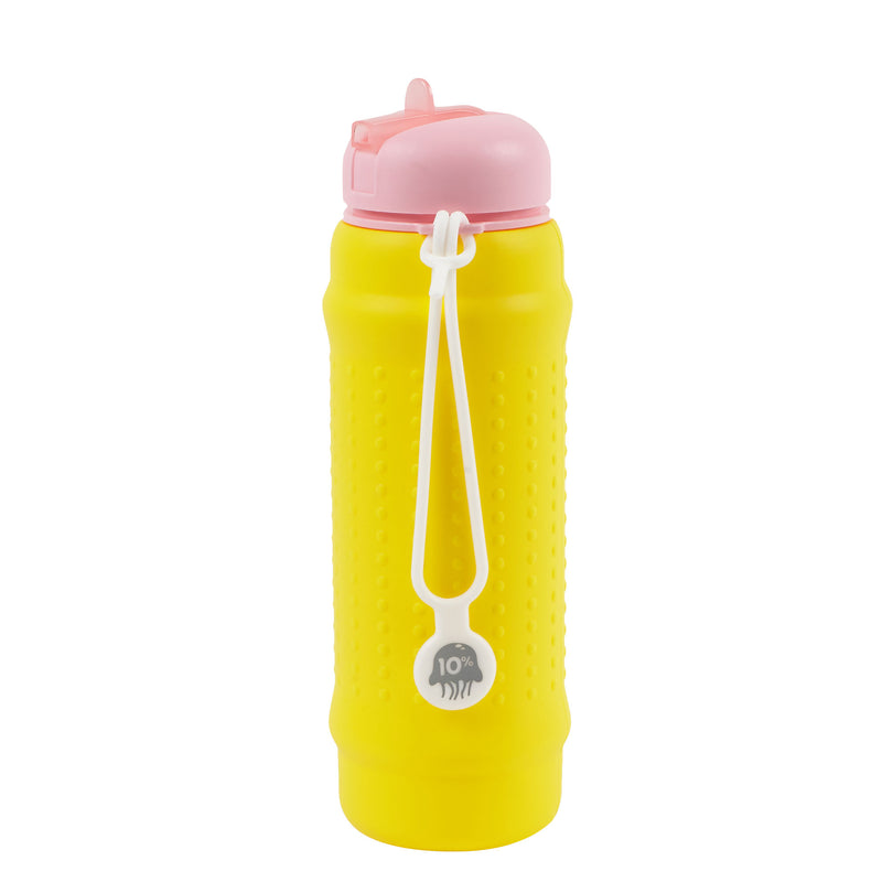Yellow, Pink + White collapsible bottle