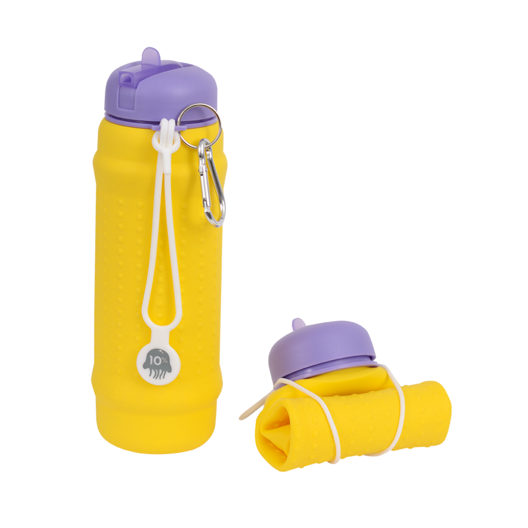 Yellow, Violet + White collapsible botttle