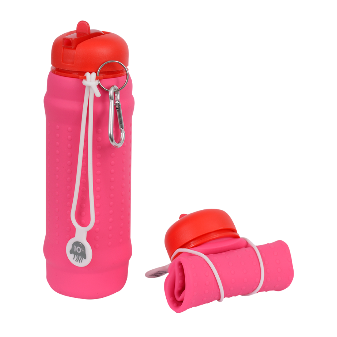 Hot Pink, Red + White, Collapsible Bottle
