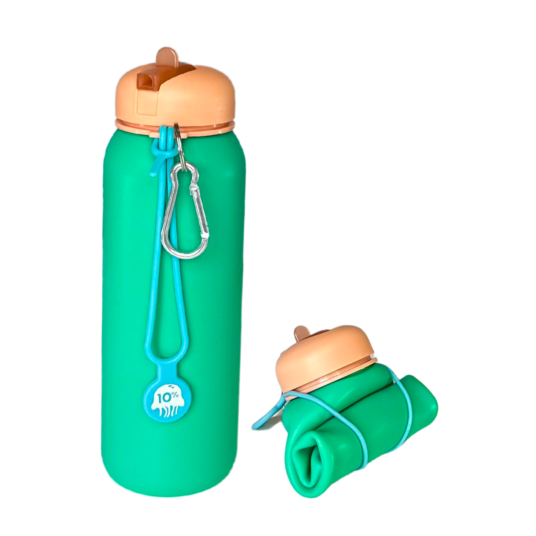 Green, Terracotta + Vintage Blue, Collapsible Bottle