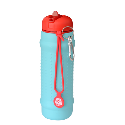 Aquamarine, Red + Ruby Collapsible Bottle