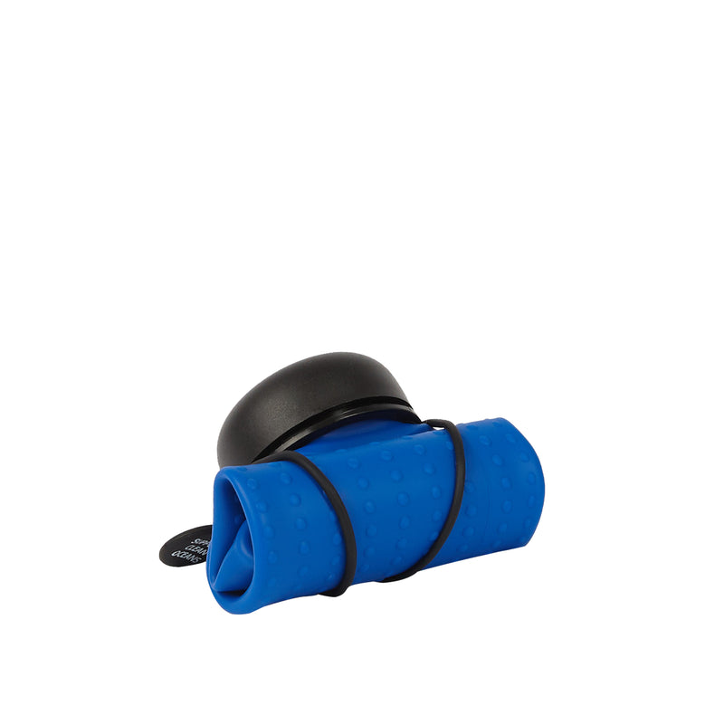 Rolla Bottle - Cobalt, Black Lid + Black Strap - tall and rolled