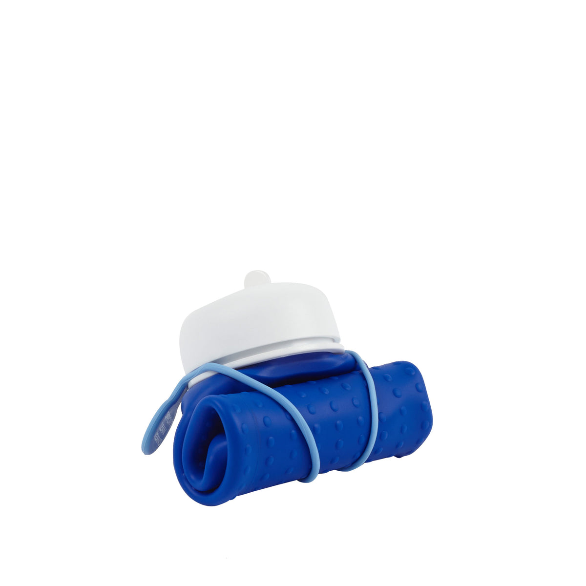 Rolla Bottle - Cobalt, White Lid + Dusty Blue Strap