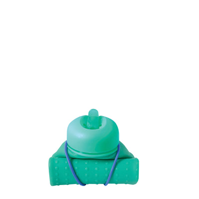 Rolla Bottle - Green, Teal Lid + Cobalt Strap