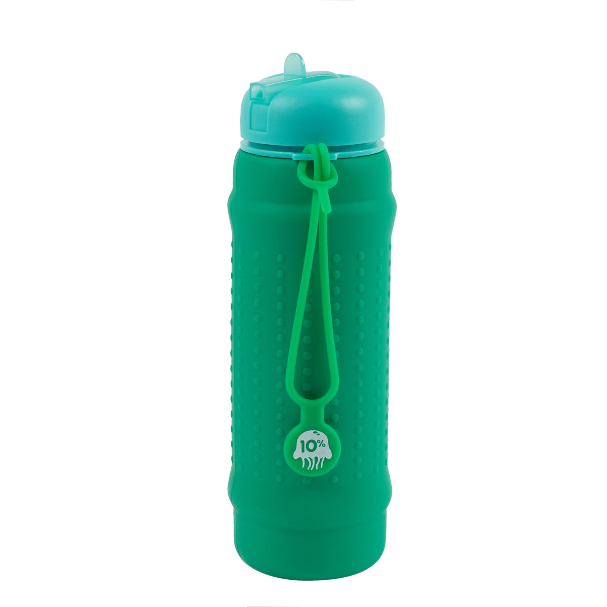 Rolla Bottle - Green, Teal Lid + Green Strap