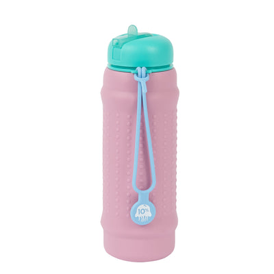 olla Bottle - Pink Lilac, Teal Lid + Dusty Blue Strap