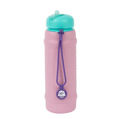 Rolla Bottle - Pink Lilac, Teal Lid + Purple Strap