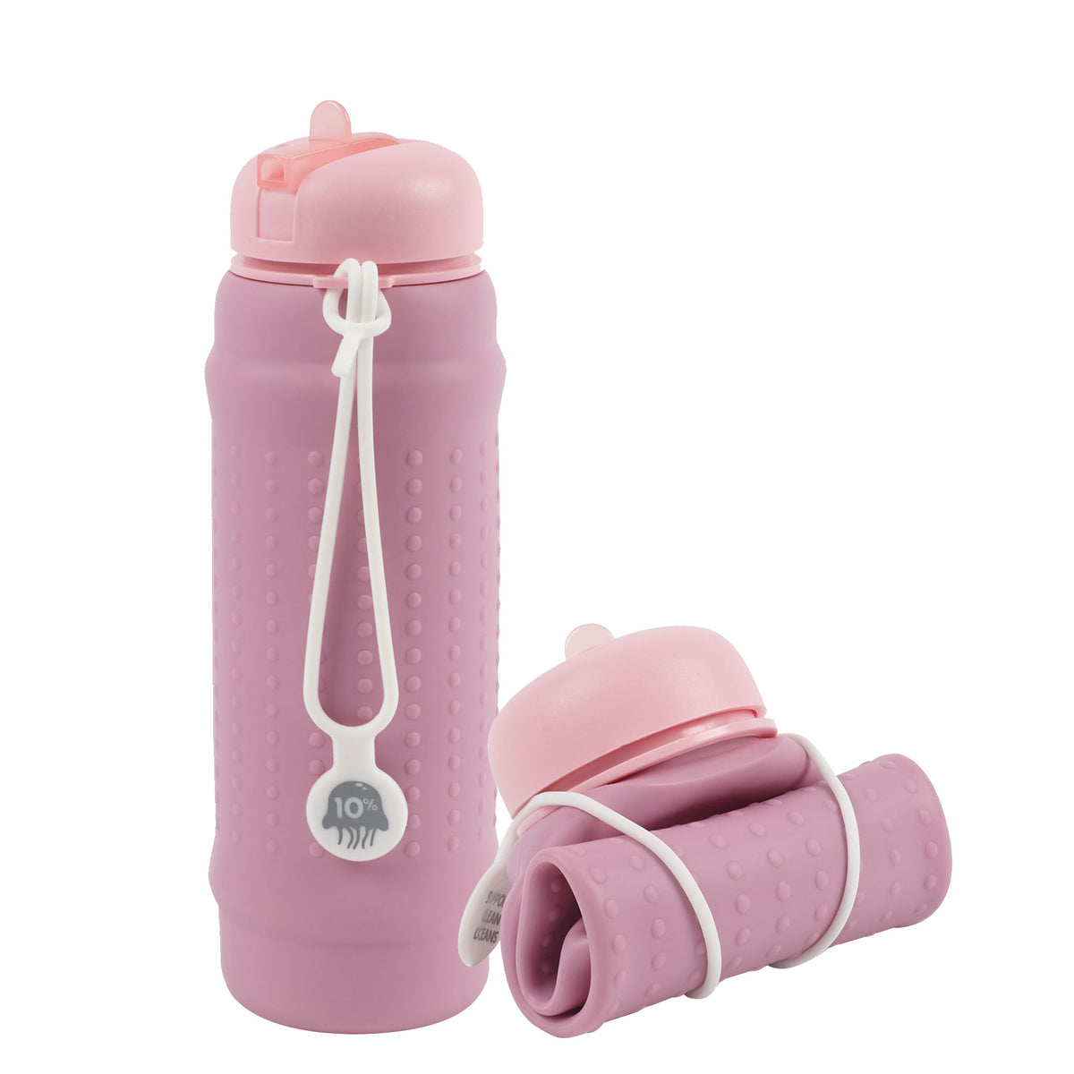 Rolla Bottle Pink Lilac, Pink Lid + White Strap