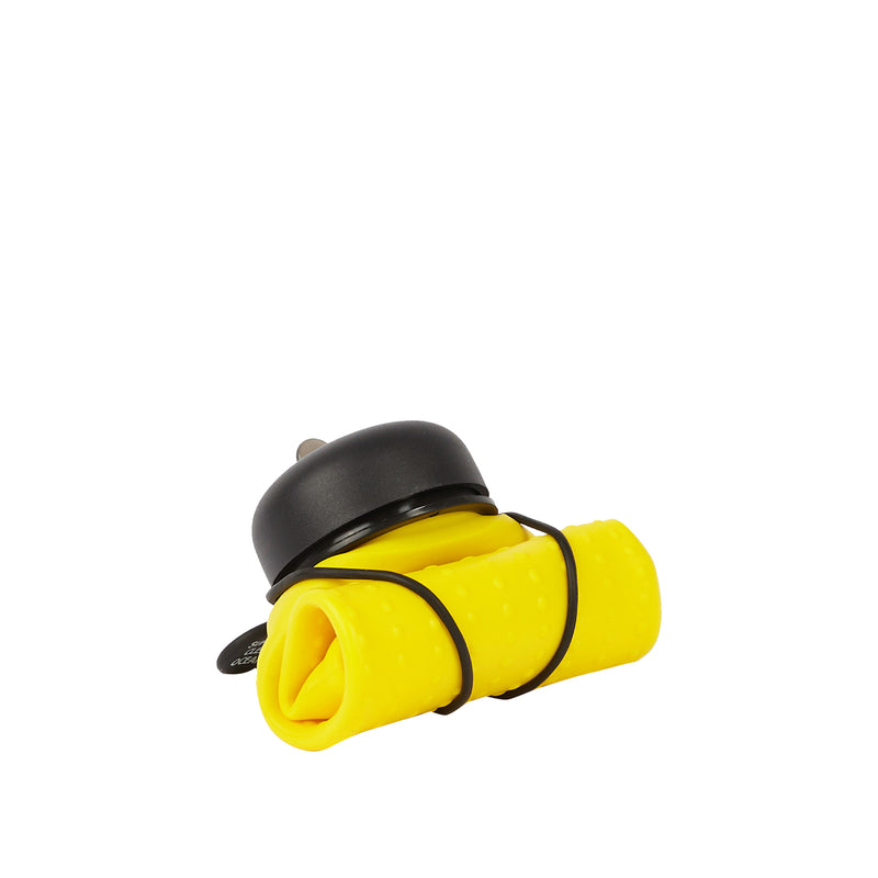 Rolla Bottle - Yellow, Black Lid + Black Strap - tall and rolled