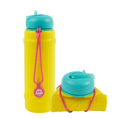 Rolla Bottle - Yellow, Teal Lid + Pink Strap