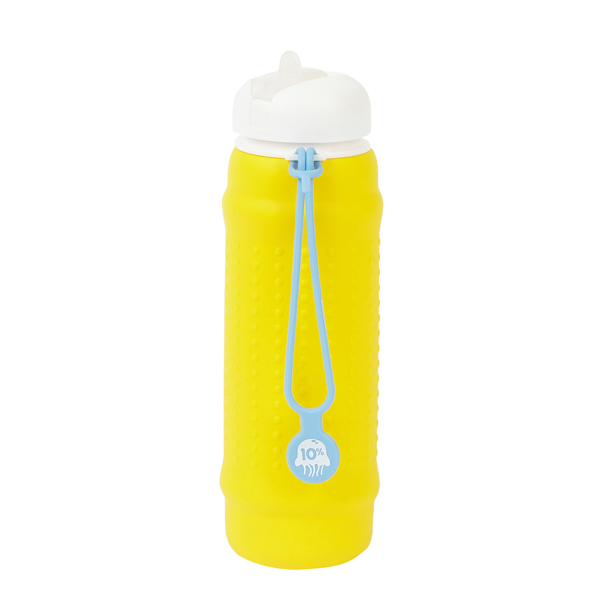 Rolla Bottle - Yellow, White Lid + Dusty Blue Strap