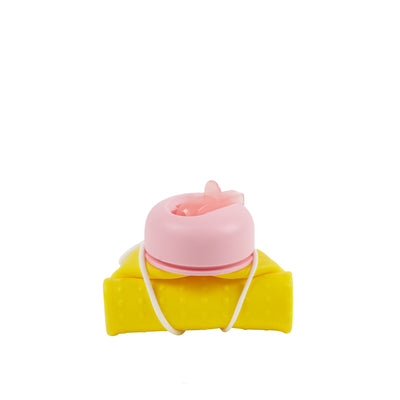 Rolla Bottle - Yellow, Pink Lid + White Strap