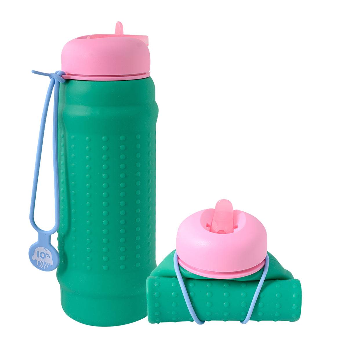 Green, Pink + Dusty Blue, Collapsible Bottle